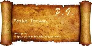 Petke István névjegykártya
