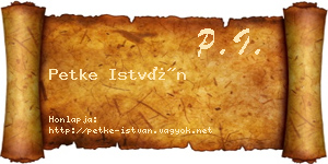 Petke István névjegykártya